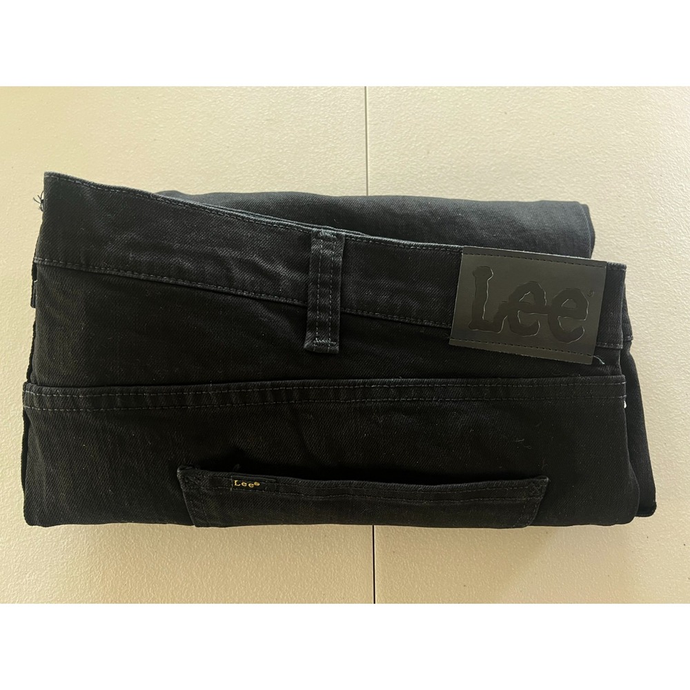 Lee NEW 48x32 (48x31) Overdye Black Regular Fit Straight Jeans